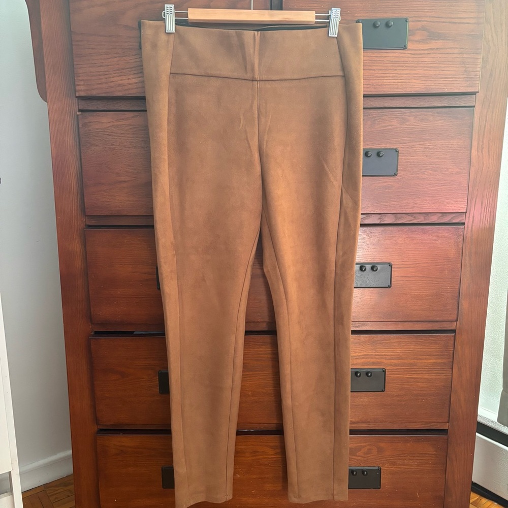 Ricki’s Faux Suede Leggings Camel Tan Pull-On Slim Fit Pants Size Large